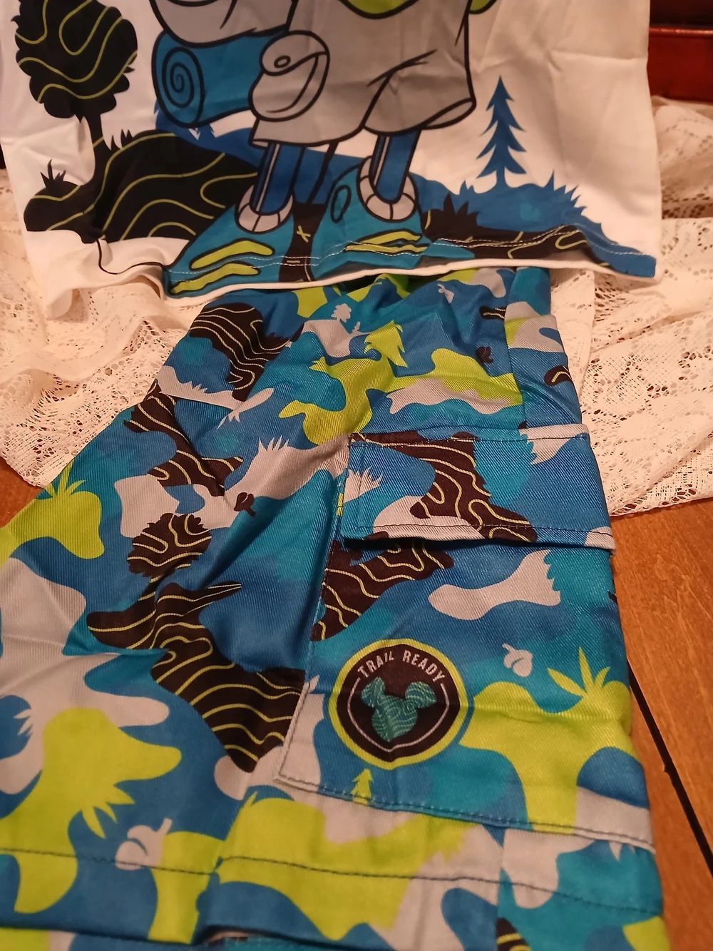 Kids Mickey Mouse Adventure Pajama Set - White & Blue
